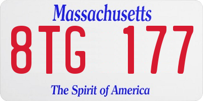 MA license plate 8TG177