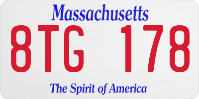 MA license plate 8TG178