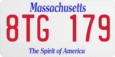 MA license plate 8TG179