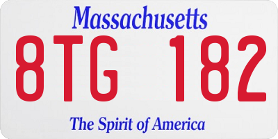 MA license plate 8TG182