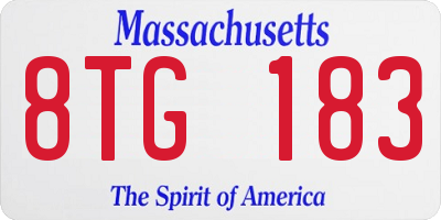 MA license plate 8TG183