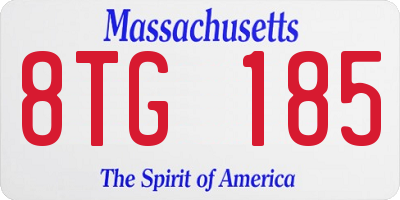 MA license plate 8TG185