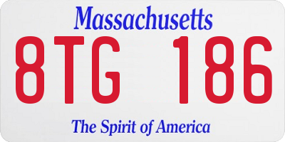 MA license plate 8TG186
