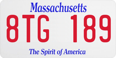 MA license plate 8TG189