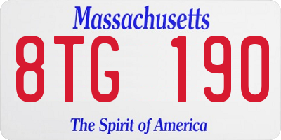 MA license plate 8TG190