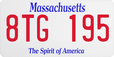 MA license plate 8TG195