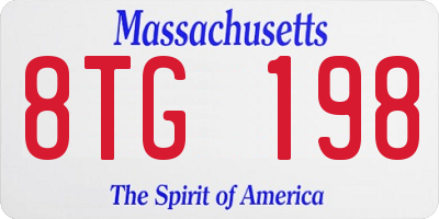 MA license plate 8TG198