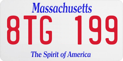 MA license plate 8TG199
