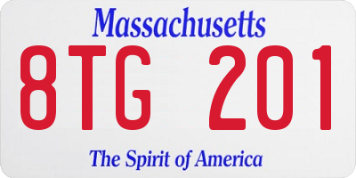 MA license plate 8TG201
