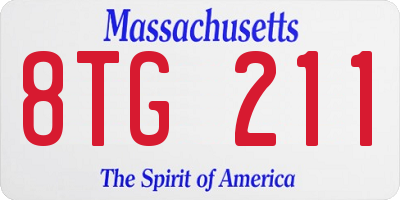 MA license plate 8TG211