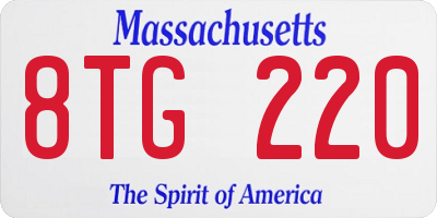 MA license plate 8TG220