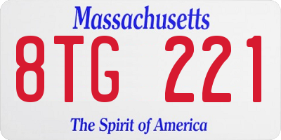 MA license plate 8TG221