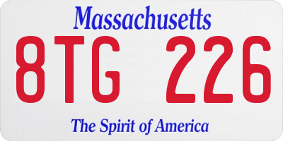 MA license plate 8TG226