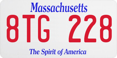 MA license plate 8TG228