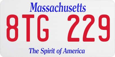 MA license plate 8TG229