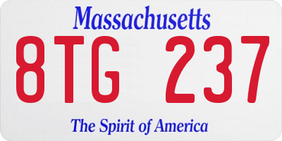 MA license plate 8TG237