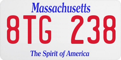 MA license plate 8TG238