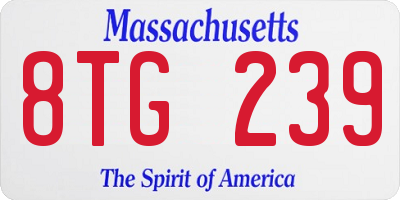 MA license plate 8TG239