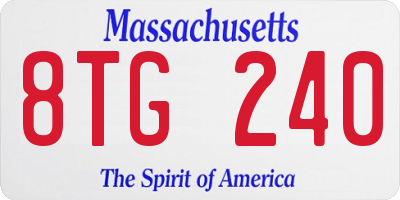 MA license plate 8TG240