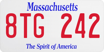 MA license plate 8TG242