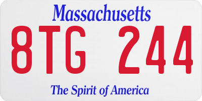 MA license plate 8TG244