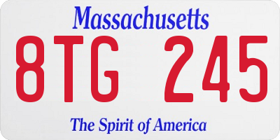 MA license plate 8TG245