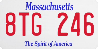 MA license plate 8TG246