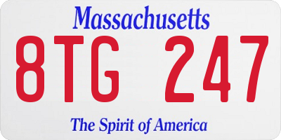 MA license plate 8TG247