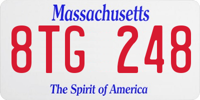 MA license plate 8TG248