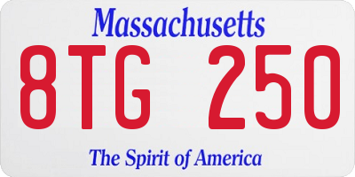 MA license plate 8TG250