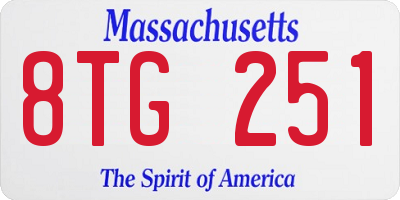 MA license plate 8TG251