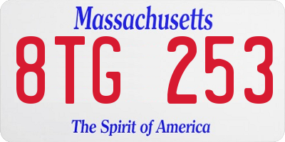 MA license plate 8TG253