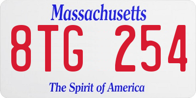 MA license plate 8TG254