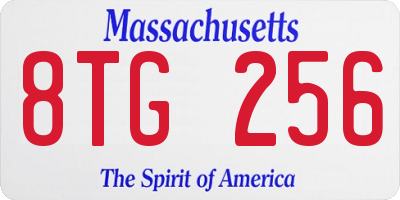 MA license plate 8TG256