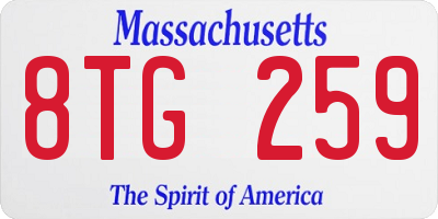 MA license plate 8TG259