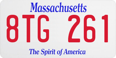 MA license plate 8TG261
