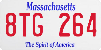 MA license plate 8TG264