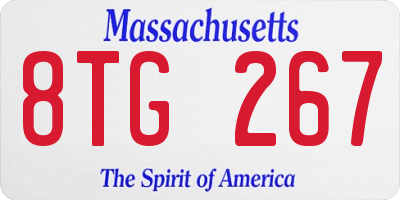 MA license plate 8TG267