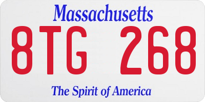 MA license plate 8TG268