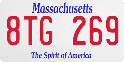 MA license plate 8TG269