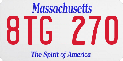 MA license plate 8TG270