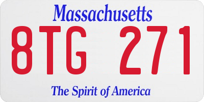 MA license plate 8TG271