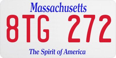 MA license plate 8TG272