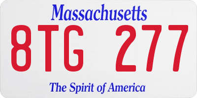 MA license plate 8TG277