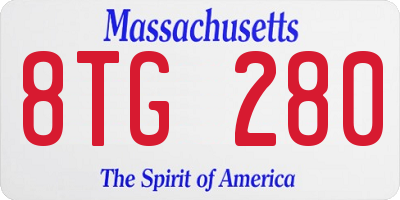 MA license plate 8TG280