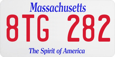 MA license plate 8TG282