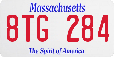 MA license plate 8TG284