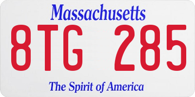 MA license plate 8TG285