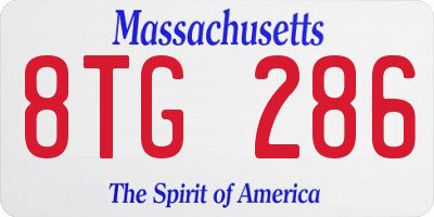 MA license plate 8TG286