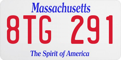 MA license plate 8TG291